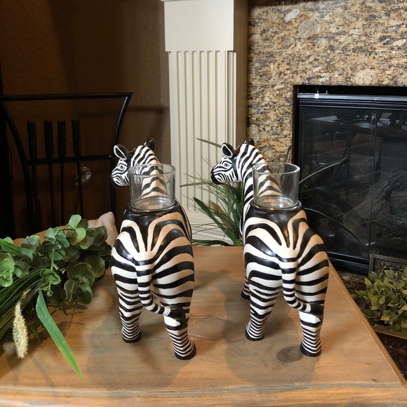 PartyLite African Inspiration Zebra Votive Candle Holders - Picture 3 of 6